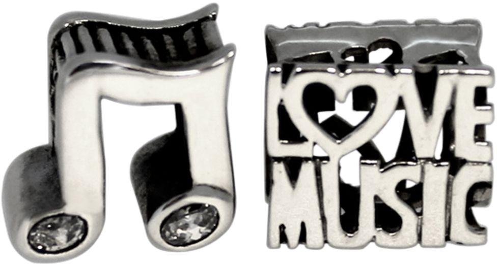 Link Up Sterling Silver Music Note and Love Music Charms - 2