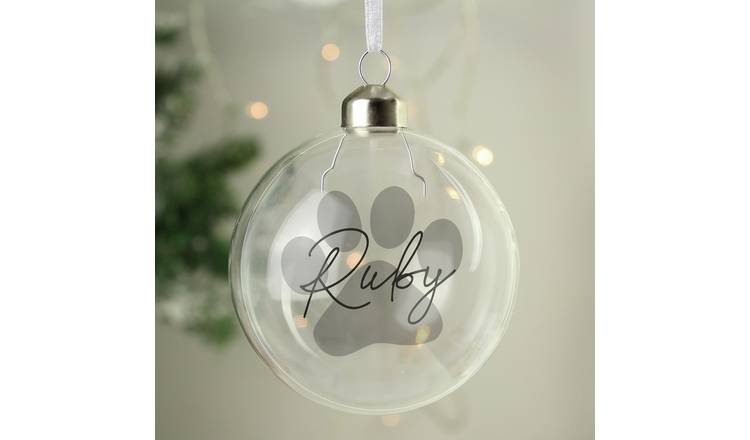 Personalised Message Pet Christmas Bauble - Clear Glass