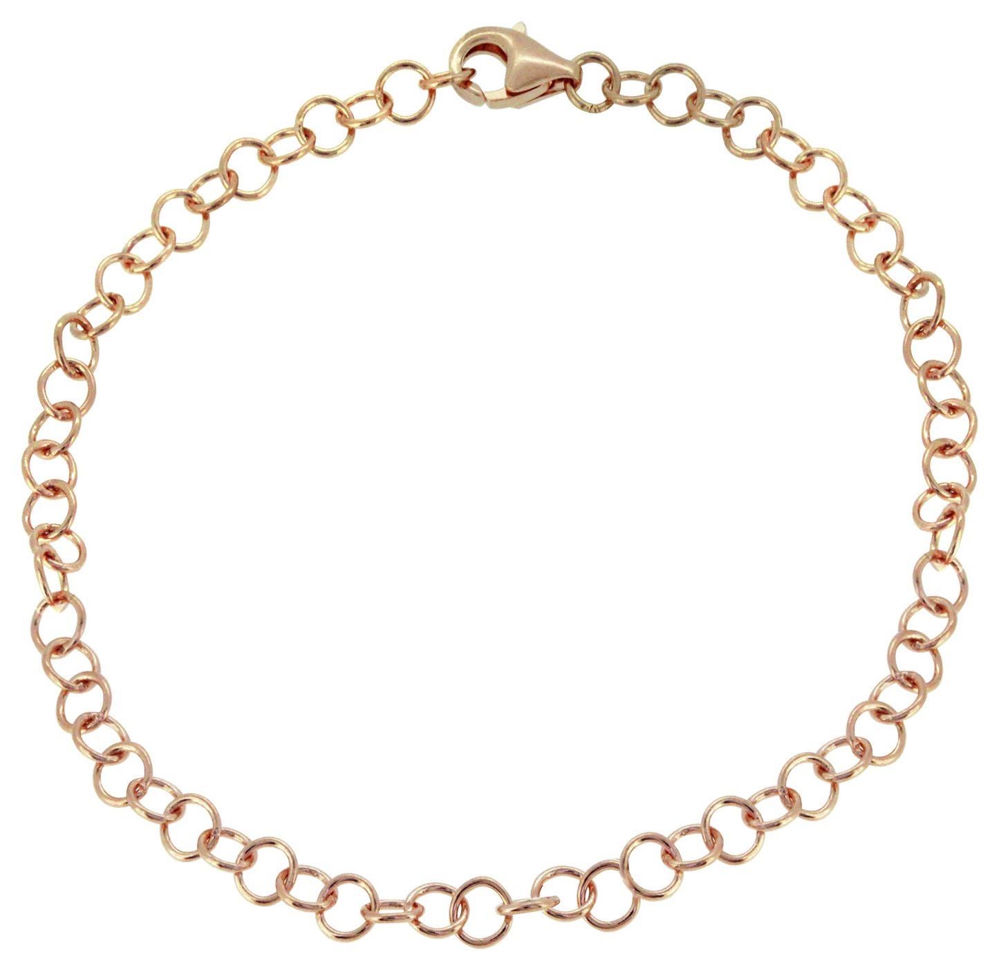 Link Up S.Silver Rose Gold Plated Belcher Charm Carrier 19cm