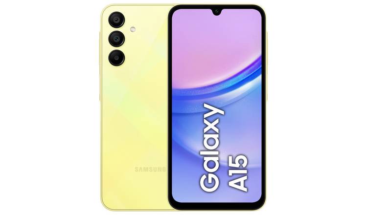 SIM Free Samsung A15 128GB Mobile Phone - Yellow