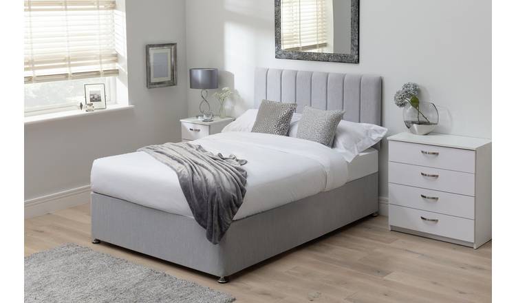 Argos Home Bircham Memory Kingsize Divan - Light Grey