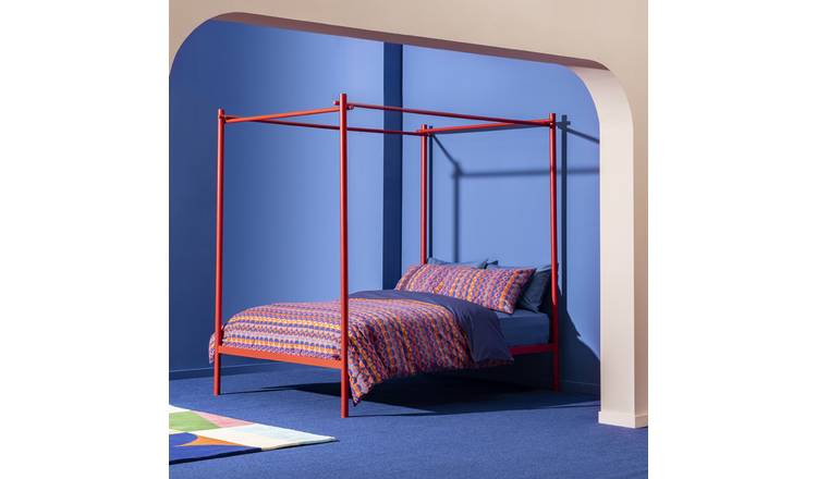 Habitat 60 Akari 4 Poster Double Metal Bed Frame - Red