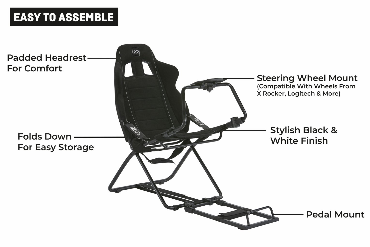 X Rocker XR Racing Circuit Chair with Steering Wheel Bracket