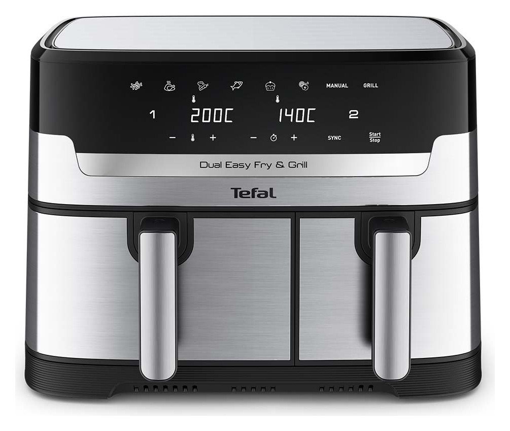 Tefal Easy Fry EY905D40 8.3L Dual Air Fryer & Grill - Silver