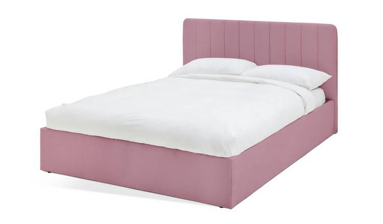 Habitat Pandora Double Fabric Ottoman Bed Frame- Pink