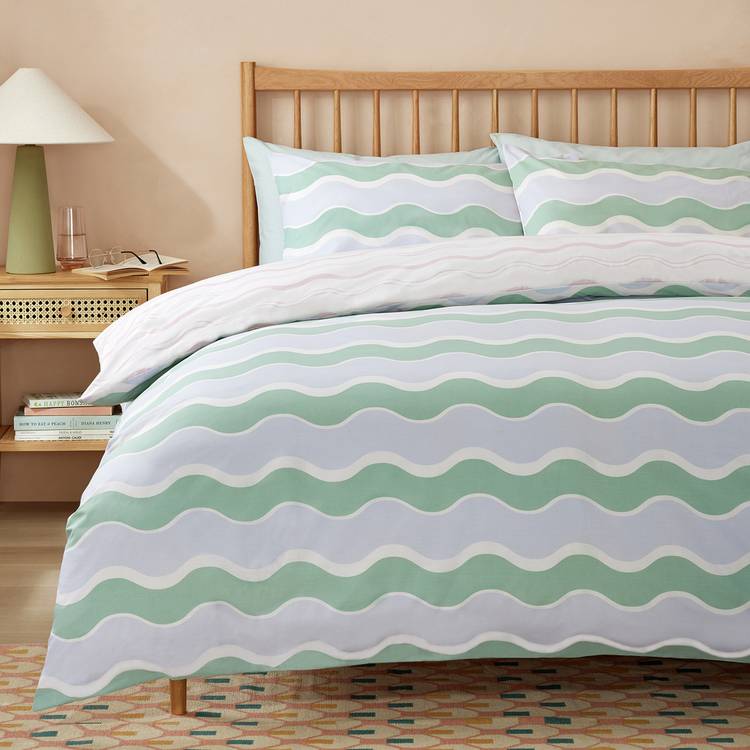 Habitat Wavey Printed Bedding Set - Single 0