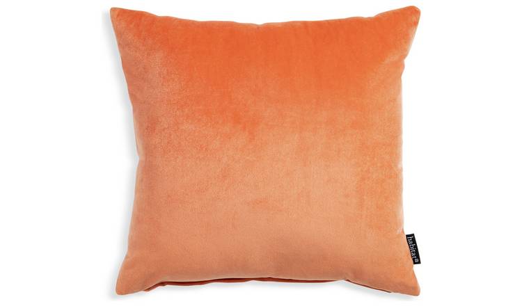 Habitat Velvet Cushion - Orange - 43x43cm