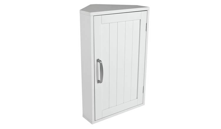 Bathroom corner outlet cabinets white