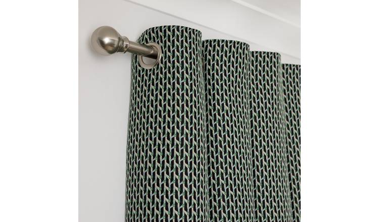 Habitat Mono Geo Jacquard Eyelet Curtains - Green