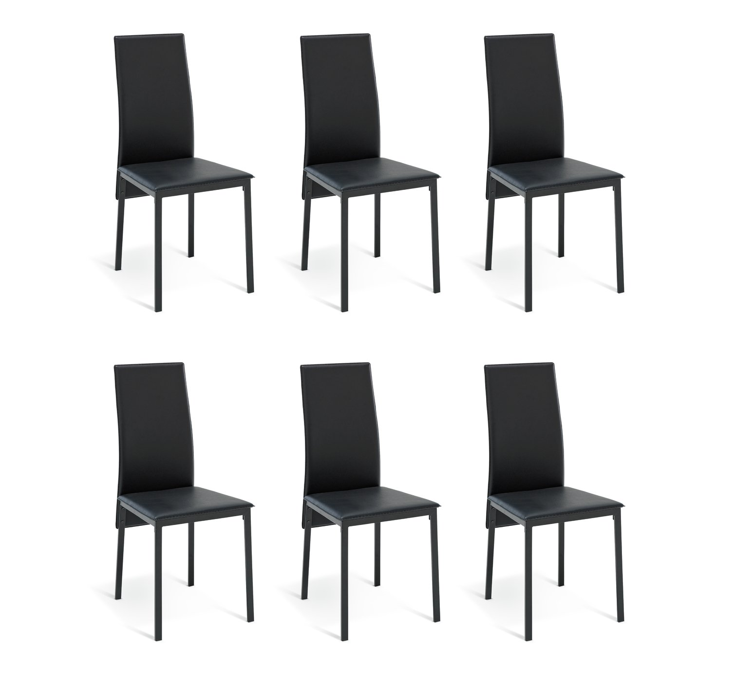 Argos Home 6 Lido Metal Dining Chairs - Black