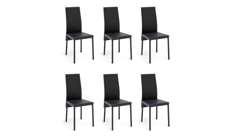 Argos Home 6 Lido Metal Dining Chairs - Black