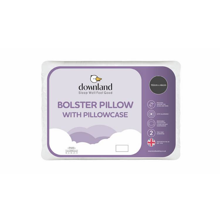 Downland 5ft Bolster Medium Firm Pillow with Pillowcase 0