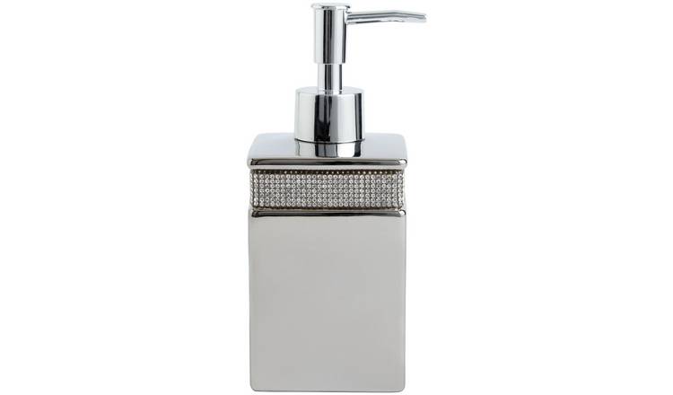 Argos Home Sparkle Ceramic Soap Dispenser - Silver