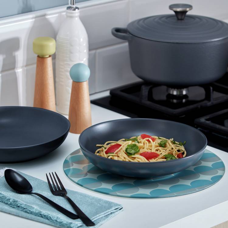 Habitat Matte Glaze 12 Piece Stoneware Dinner Set - Charcoal 0