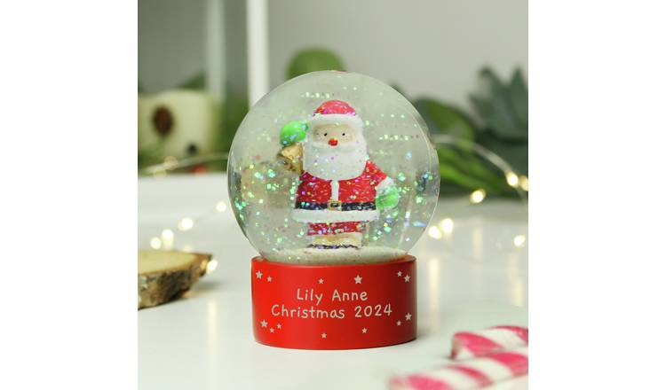 Personalised Message Santa Christmas Snow Globe