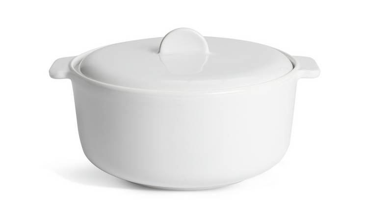 Buy Habitat Riko 2.29 Litre Ceramic Casserole Dish White Casserole pots Habitat