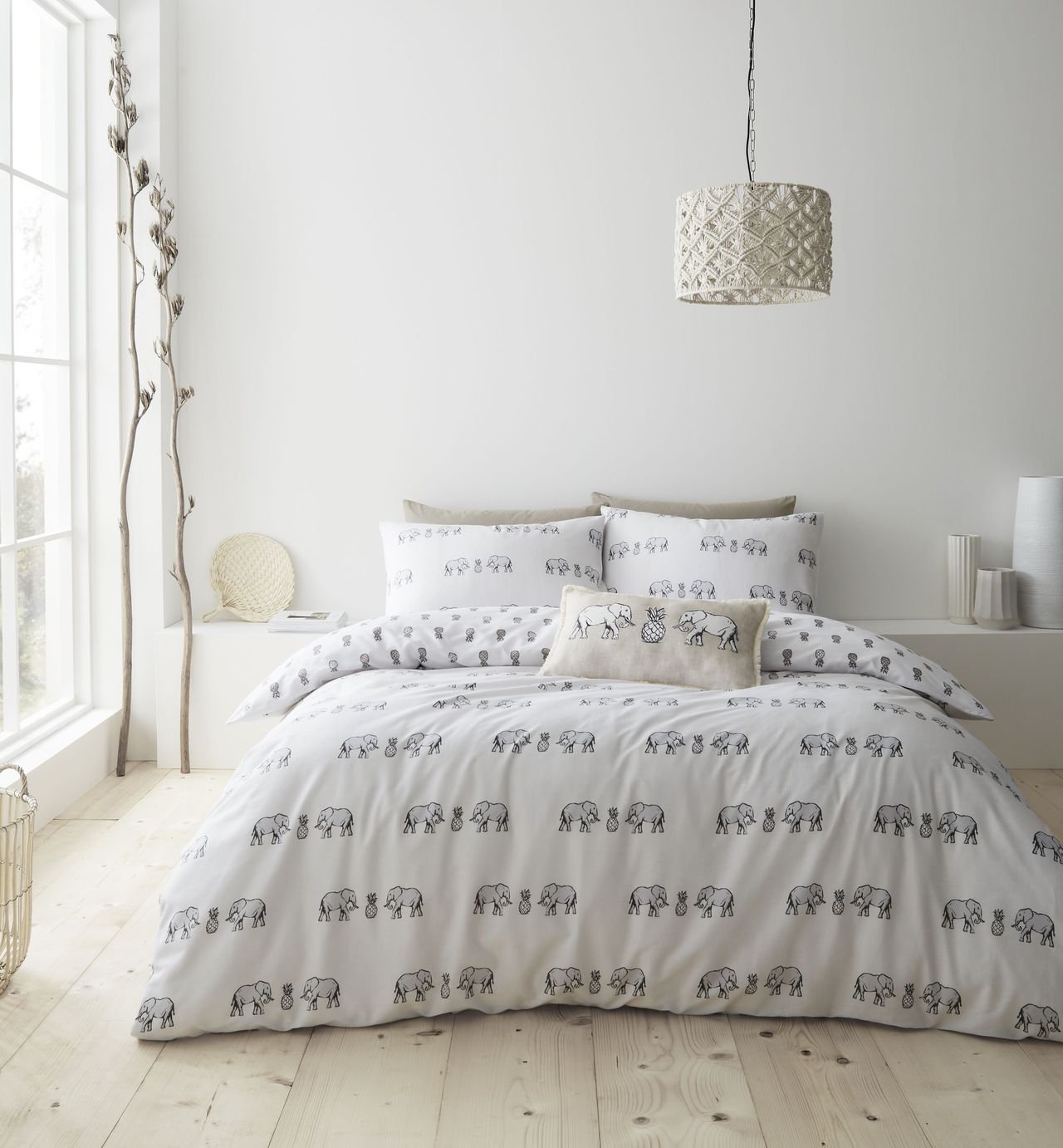 Pineapple Elephant Tembo Natural Bedding Set - Double