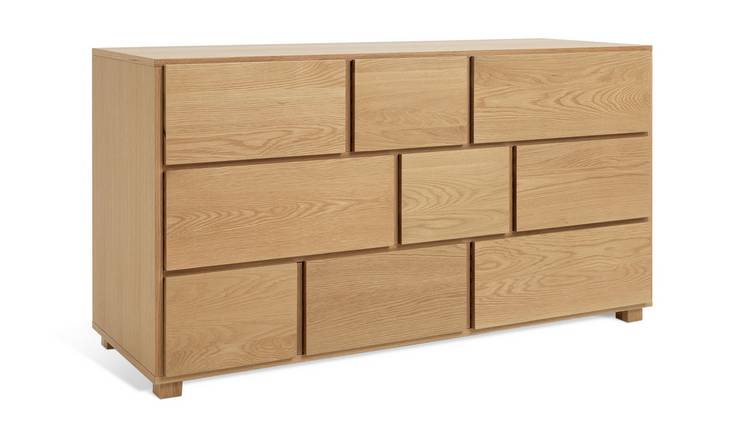 Buy Habitat 60 Hana Wide 9 Drawer Chest - Oak | Chest of drawers | Habitat