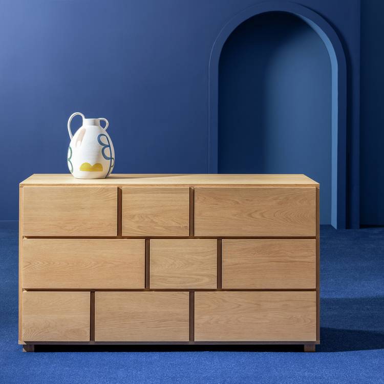 Habitat 60 Hana Wide 9 Drawer Chest - Oak 0