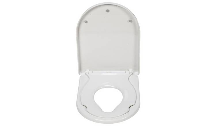 Croydex Hillier D Shaped Family 2-in-1 Toilet Seat - White