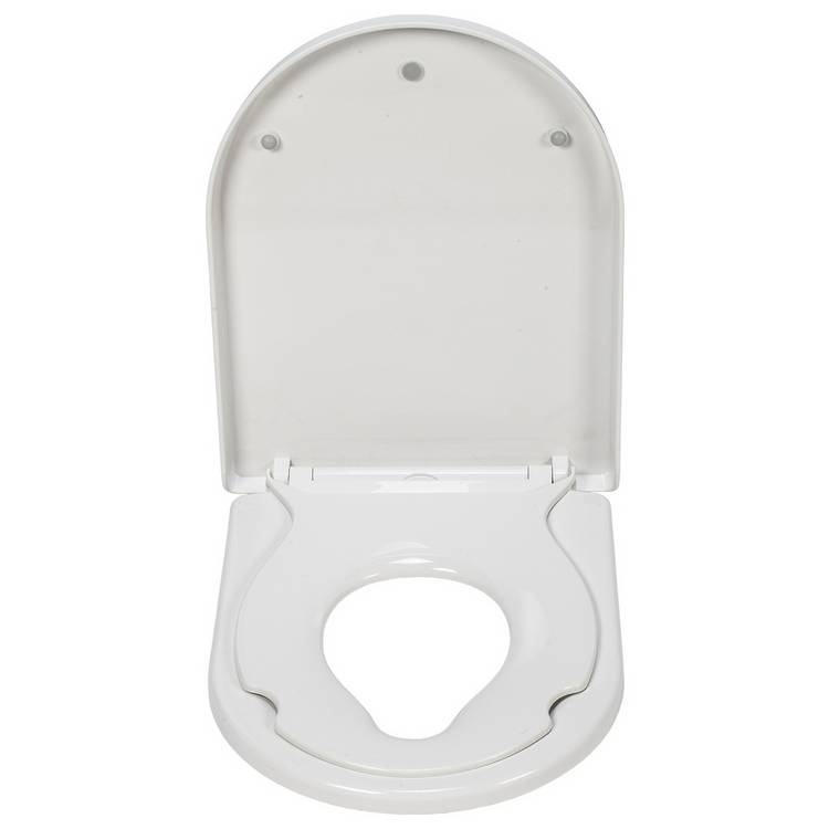 Croydex Hillier D Shaped Family 2-in-1 Toilet Seat - White 0
