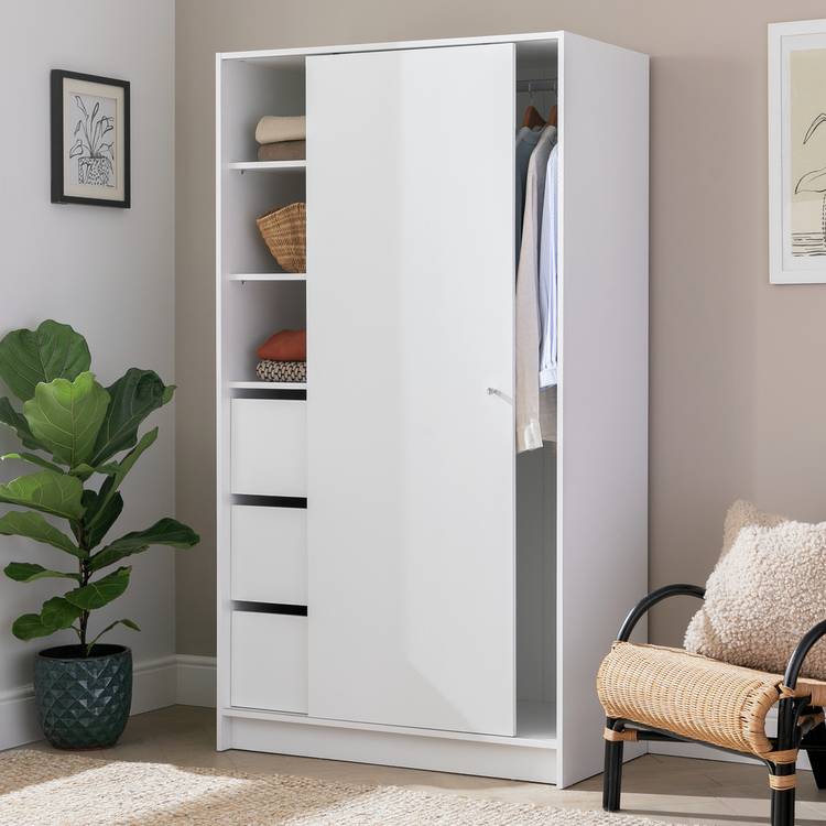 Argos Home Malibu 1 Door Sliding Wardrobe - White 0