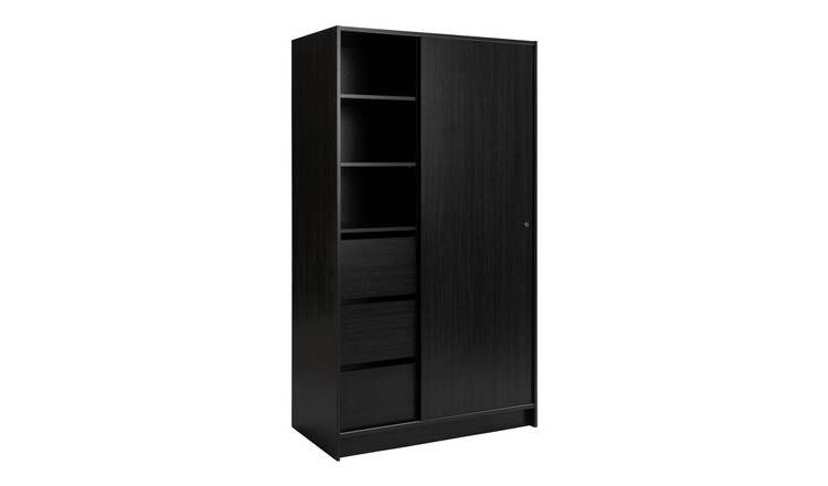 Argos Home Malibu 1 Door Sliding Wardrobe - Black