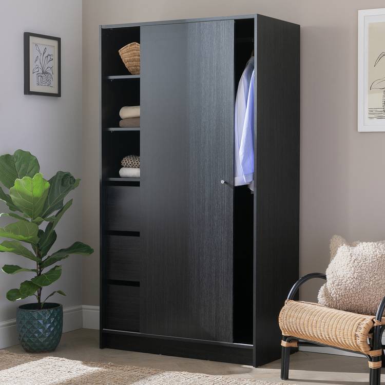 Argos Home Malibu 1 Door Sliding Wardrobe - Black 0