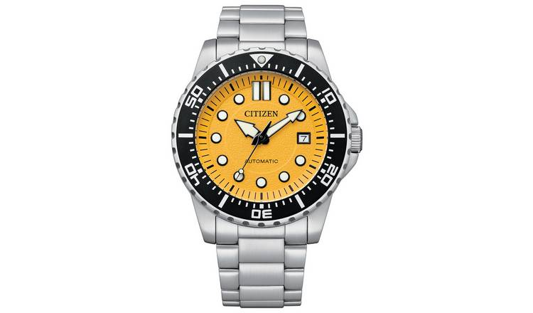 Citizen Men's Yellow Dial Auto Sport Bracelet Watch