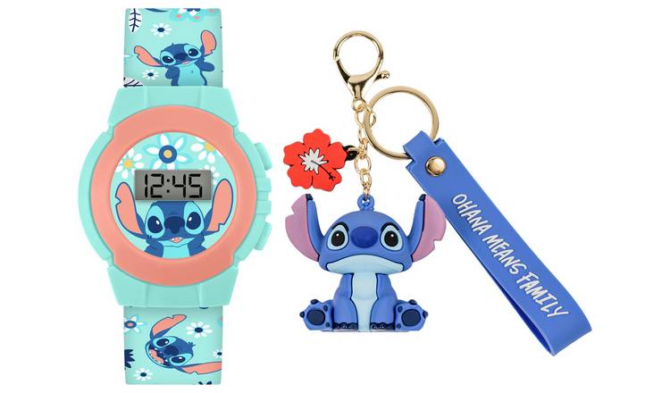 Lilo And Stitch Blue Digital Watch and Keyring Set