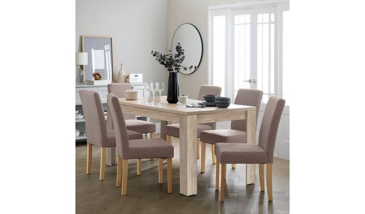 Argos Home Preston Extending Dining Table & 6 Brown Chairs