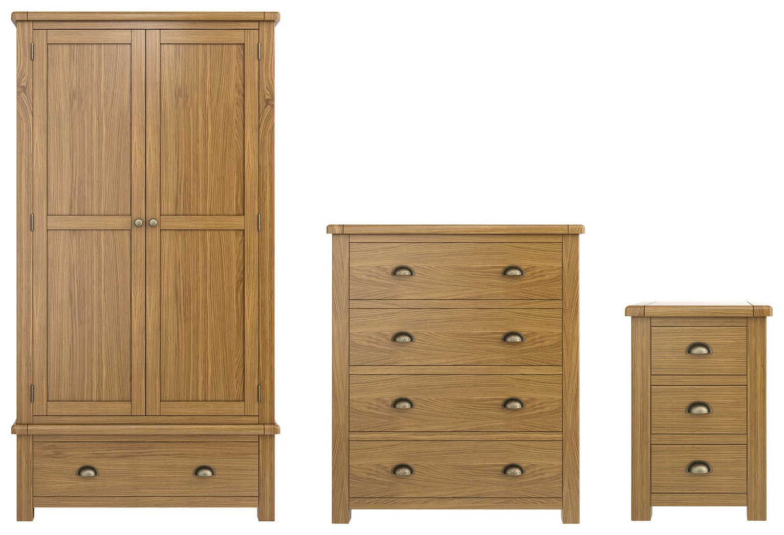 Habitat Kent 3 Piece 2 Door Wardrobe Set - Oak