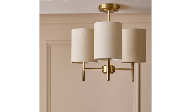 Argos Home Candelabra Metal 3 Light Ceiling Light - Brass