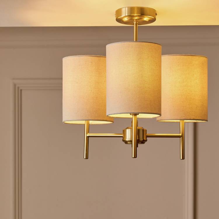 Argos Home Candelabra Metal 3 Light Ceiling Light - Brass 0