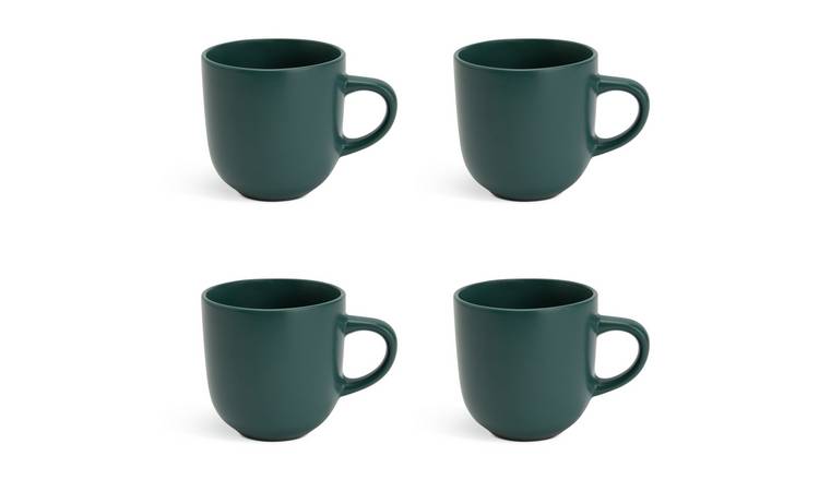 Habitat Matte Glaze Set of 4 Stoneware Mugs - Teal