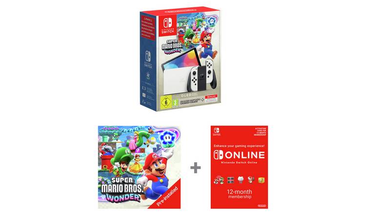 Buy Nintendo Switch OLED Super Mario Bros. Wonder Bundle White Nintendo Switch consoles Argos