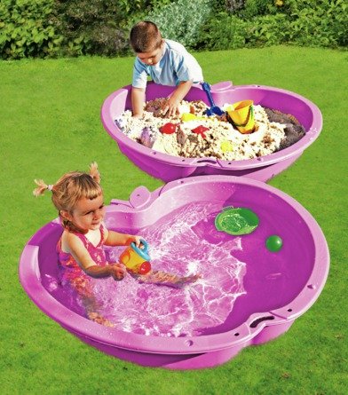 pink sand and water table