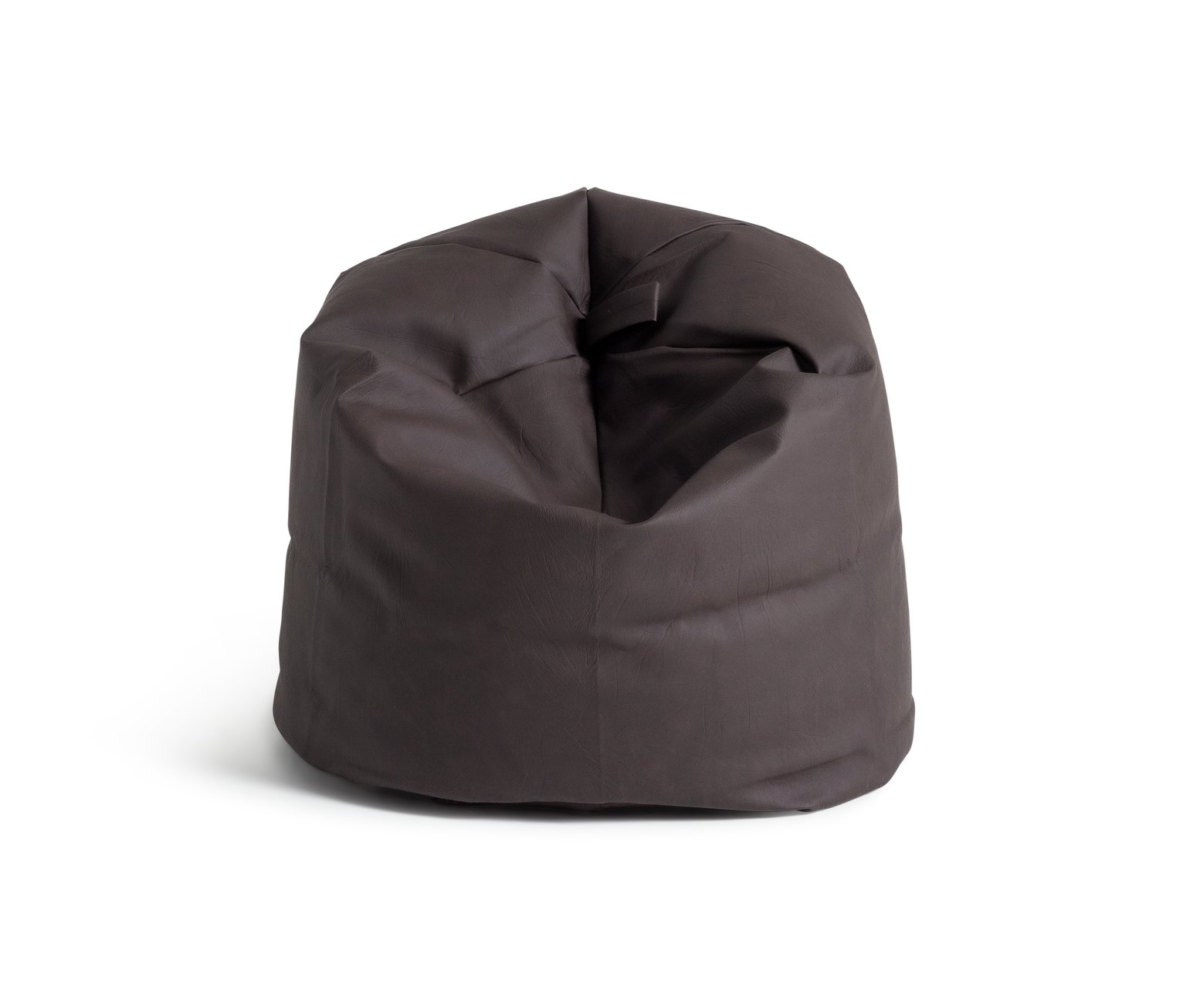 Argos Home Faux Leather Bean Bag - Dark Brown