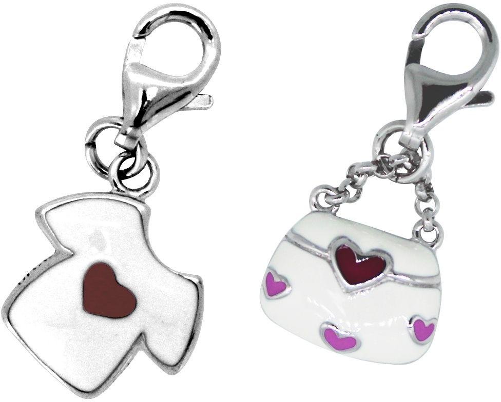 Sterling Silver T-Shirt and Handbag Clip-On Charms