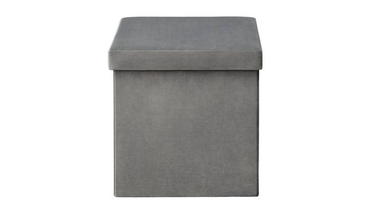 Buy Argos Home Tilly Small Velvet Ottoman Grey Ottomans and