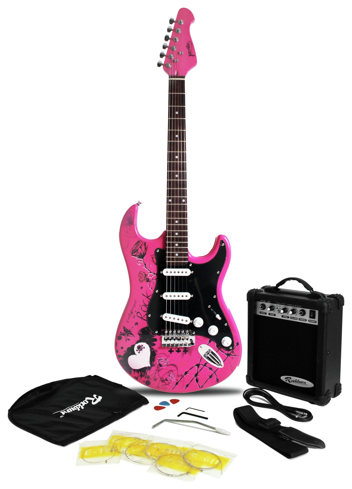 Jaxville Electric Guitar Pack - Pink Punk