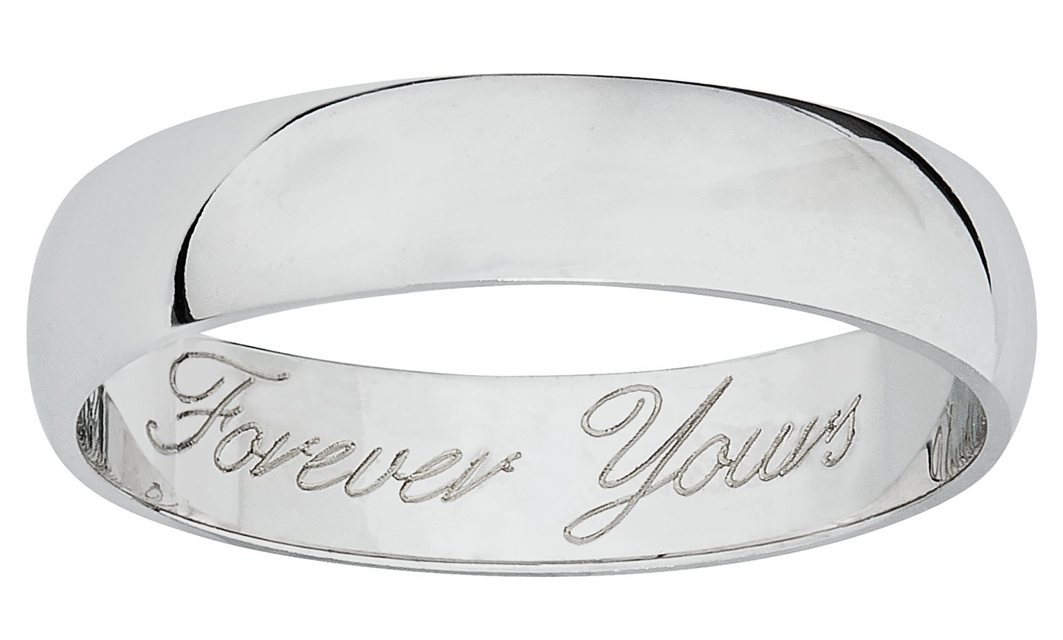 Revere 9ct White Gold Heavyweight Message Wedding Ring -X Review