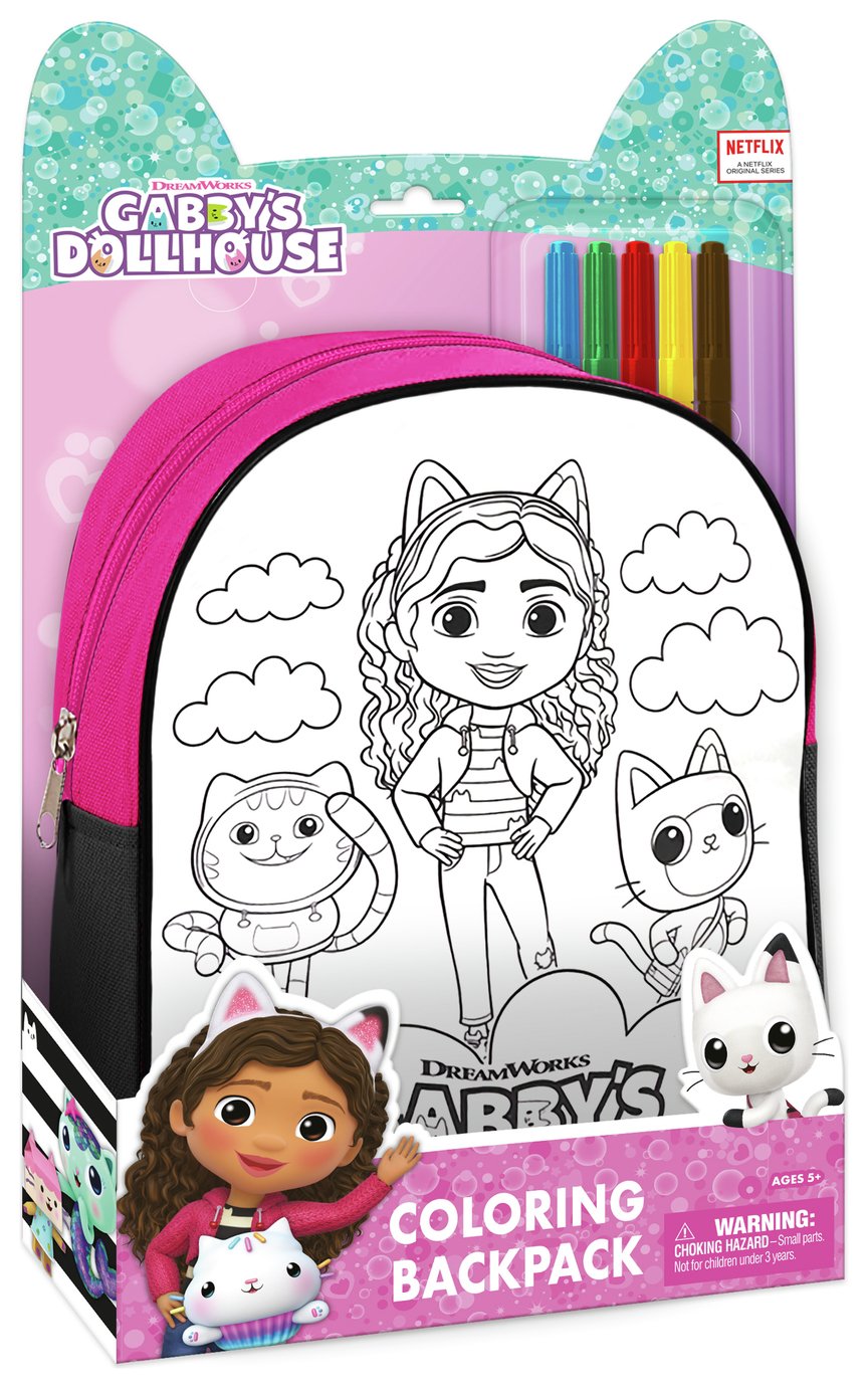 Gabby's Dollhouse Colouring Backpack