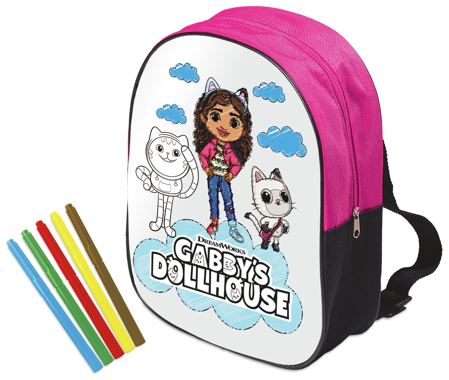 Gabby's Dollhouse Colouring Backpack