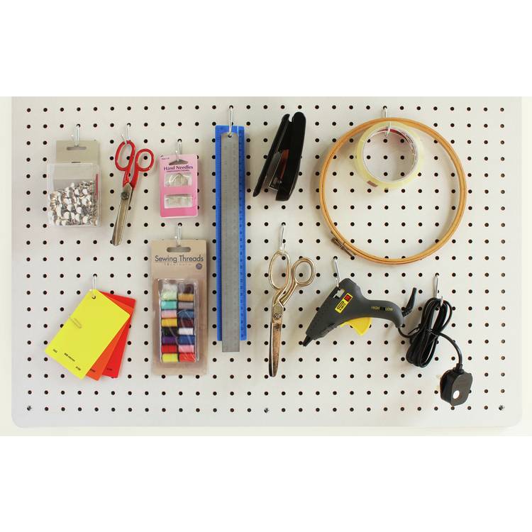 Cathedral Peg Board 76 x 56 12 Hooks - White 0