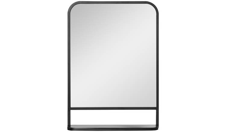 HOMCOM Modern Square Metal Wall Mirror - Black
