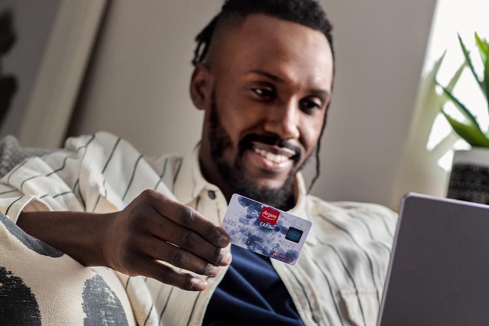 Customer using Argos Card whilst shopping online.