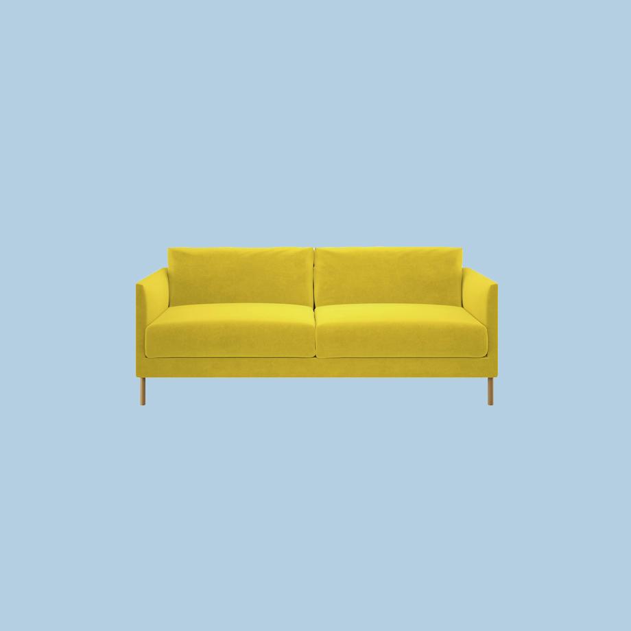 Image of a mustard sofa.