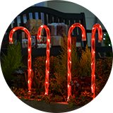 Habitat Pack of 4 Christmas Candy Canes Path Finder Lights.