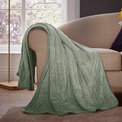 Silentnight Luxury Heated Throw - Sage Green.